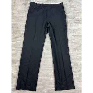 Stafford Executive Dress Pants Mens 36x32 Black Wool Straight Leg Career Casual